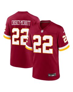 Men's Washington Commanders #22 Jacory Croskey-Merritt Burgundy Game Jersey