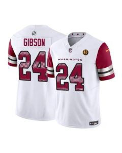 Men's Washington Commanders #24 Antonio Gibson White 2023 F.U.S.E. With John Madden Patch Vapor Limited Stitched Football Jersey