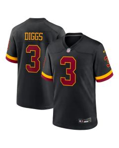 Men's Washington Commanders #3 Stefon Diggs Nike Black Alternate Game Jersey (Black)