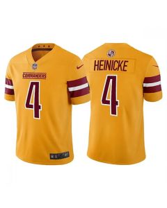 Men's Washington Commanders #4 Taylor Heinicke Gold Vapor Untouchable Stitched Football Jersey