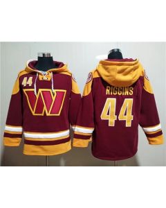 Men's Washington Commanders #44 John Riggins Burgundy Lace-Up Pullover Hoodie