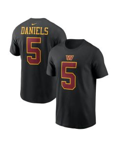 Men's Washington Commanders #5 Jayden Daniels Nike Black Name & Number T-Shirt (Black)