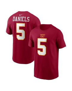 Men's Washington Commanders #5 Jayden Daniels Nike Burgundy Name & Number T-Shirt (Burgundy)