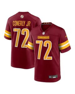 Men's Washington Commanders #72 Josh Conerly Jr. Burgundy 2025 NFL Draft First Round Pick Game Jersey (Burgundy)