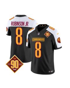 Men's Washington Commanders #8 Brian Robinson Black/White 2023 F.U.S.E. 90th AnniversaryVapor Limited Stitched Football Jersey