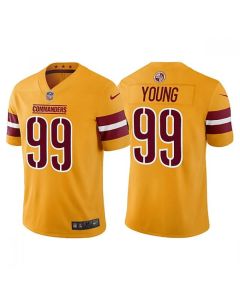 Men's Washington Commanders #99 Chase Young Gold Vapor Untouchable Stitched Football Jersey