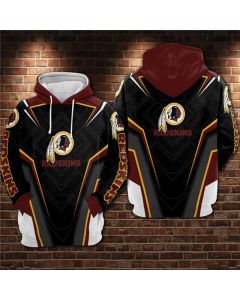 Men's Washington Commanders Black/Red 3D All Over Print Pullover Hoodie
