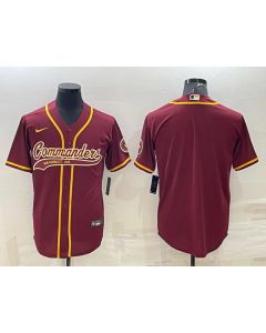 Men's Washington Commanders Blank Burgundy With Patch Cool Base Stitched Baseball Jersey