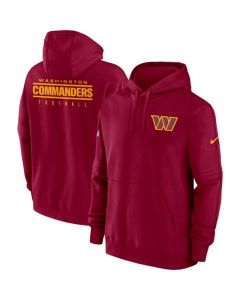 Men's Washington Commanders Burgundy Sideline Club Fleece Pullover Hoodie
