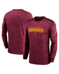 Men's Washington Commanders Burgundy Sideline Team Velocity Performance Long Sleeve T-Shirt