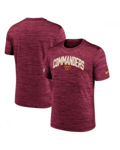 Men's Washington Commanders Burgundy Sideline Velocity Athletic Stack Performance T-Shirt