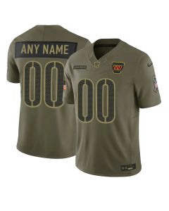 Men's Washington Commanders Custom Olive 2025 Salute to Service Retired Limited Jersey (Olive)