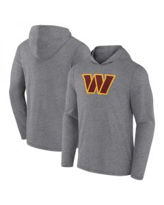 Men's Washington Commanders Heather Gray Primary Logo Long Sleeve Hoodie T-Shirt (Gray)