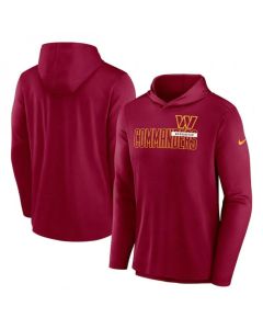 Men's Washington Commanders Red Lightweight Performance Hoodie Long Sleeve T-Shirt
