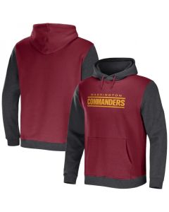 Men's Washington Commanders x Darius Rucker Collection Burgundy/Charcoal Colorblock Pullover Hoodie