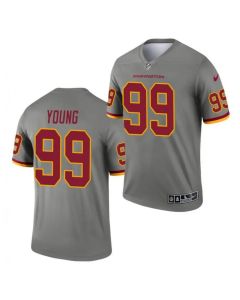 Men's Washington Football Team #99 Chase Young Gray Inverted Legend Stitched Jersey