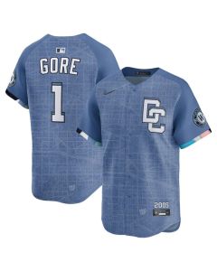 Men's Washington Nationals #1 MacKenzie Gore Blue 2025 City Connect Limited Jersey (Blue)