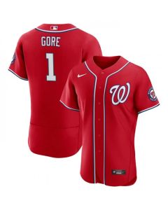 Men's Washington Nationals #1 MacKenzie Gore Red Flex Base Stitched MLB Jersey