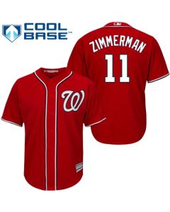 Men's Washington Nationals #11 Ryan Zimmerman Red Cool Base Stitched MLB Jersey