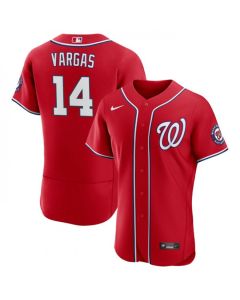 Men's Washington Nationals #14 ildemaro Vargas Red Flex Base Stitched MLB Jersey