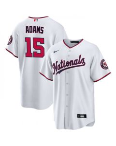 Men's Washington Nationals #15 Riley Adams White Cool Base Stitched Baseball Jersey