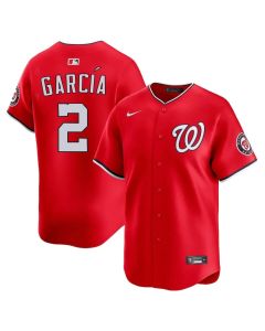 Men's Washington Nationals #2 Luis Garcia Red Home Limited Player Jersey (Red)