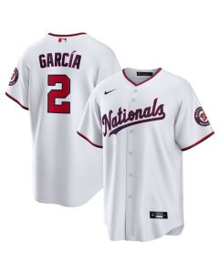 Men's Washington Nationals #2 Luis Garcia White Home Limited Player Jersey (White)