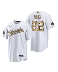 Men's Washington Nationals #22 Juan Soto 2022 All-Star White Cool Base Stitched Baseball Jersey