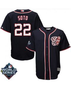 Men's Washington Nationals #22 Juan Soto Navy 2019 World Series Bound Cool Base Stitched MLB Jersey (Navy)