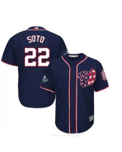 Men's Washington Nationals #22 Juan Soto Navy 2019 World Series Bound Cool Base Stitched MLB Jersey