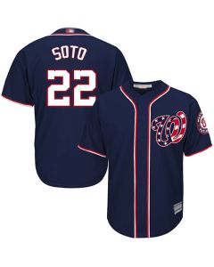 Men's Washington Nationals #22 Juan Soto Navy Cool Base Stitched MLB Jersey