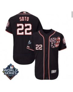 Men's Washington Nationals #22 Juan Soto Navy Flex Base Stitched MLB Jersey