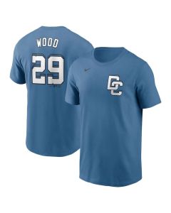 Men's Washington Nationals #29 James Wood Blue 2025 City Connect Fuse Name & Number 2.0 T-Shirt (Blue)