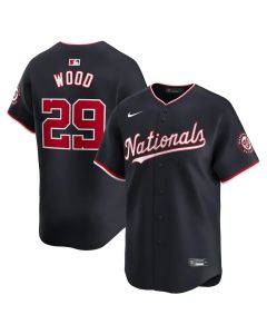 Men's Washington Nationals #29 James Wood Navy Alternate Limited Player Jersey (Navy)