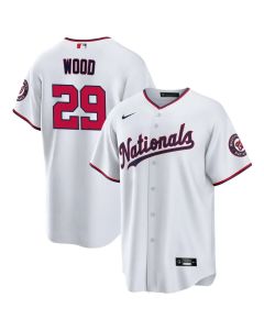 Men's Washington Nationals #29 James Wood White Alternate Limited Player Jersey (White)