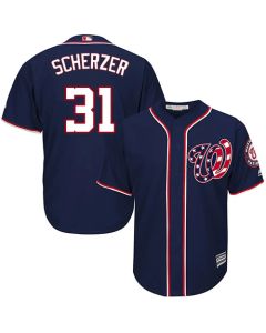 Men's Washington Nationals #31 Max Scherzer Navy Cool Base Stitched MLB Jersey
