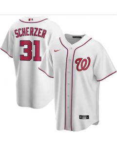 Men's Washington Nationals #31 Max Scherzer White Cool Base Stitched Jersey
