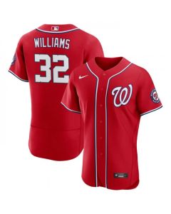 Men's Washington Nationals #32 Trevor Williams Red Flex Base Stitched MLB Jersey