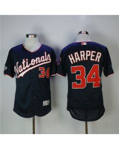 Men's Washington Nationals #34 Bryce Harper Navy 2018 All-Star Game Flexbase Stitched MLB Jersey
