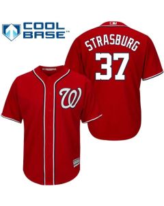 Men's Washington Nationals #37 Stephen Strasburg Red Cool Base Stitched MLB Jersey