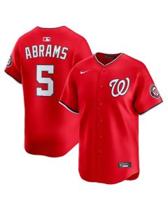 Men's Washington Nationals #5 CJ Abrams Red 2nd Alternate Limited Player Jersey