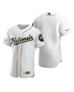 Men's Washington Nationals Blank 2020 White Golden Flex Base Stitched MLB Jersey
