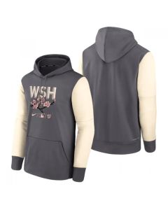 Men's Washington Nationals Blank 2022 Grey City Connect Cherry Blossom Print Hoodie