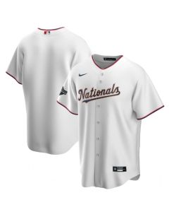 Men's Washington Nationals Blank White 2020 Gold Program Stitched Championship Jersey
