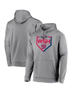 Men's Washington Nationals Grey 2019 Postseason Dugout Pullover Hoodie
