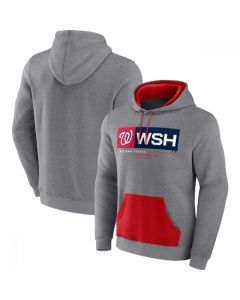 Men's Washington Nationals Heathered Gray iconic Steppin Up Fleece Pullover Hoodie