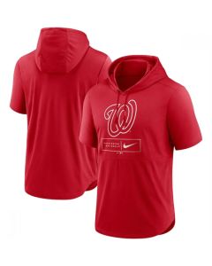 Men's Washington Nationals Red Short Sleeve Pullover Hoodie