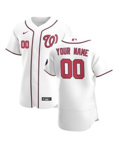 Men's Washington Nationals White Customized Stitched MLB Jersey