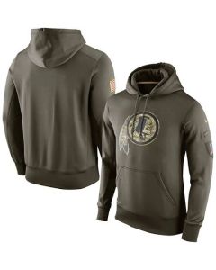 Men's Washington Redskins Olive Salute To Service KO Performance Hoodie