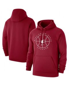 Men's Washington State Cougars Red Basketball Icon Club Fleece Pullover Hoodie
